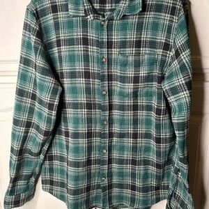 Men’s Cotton on Green/Black Plaid gauzelike flannel